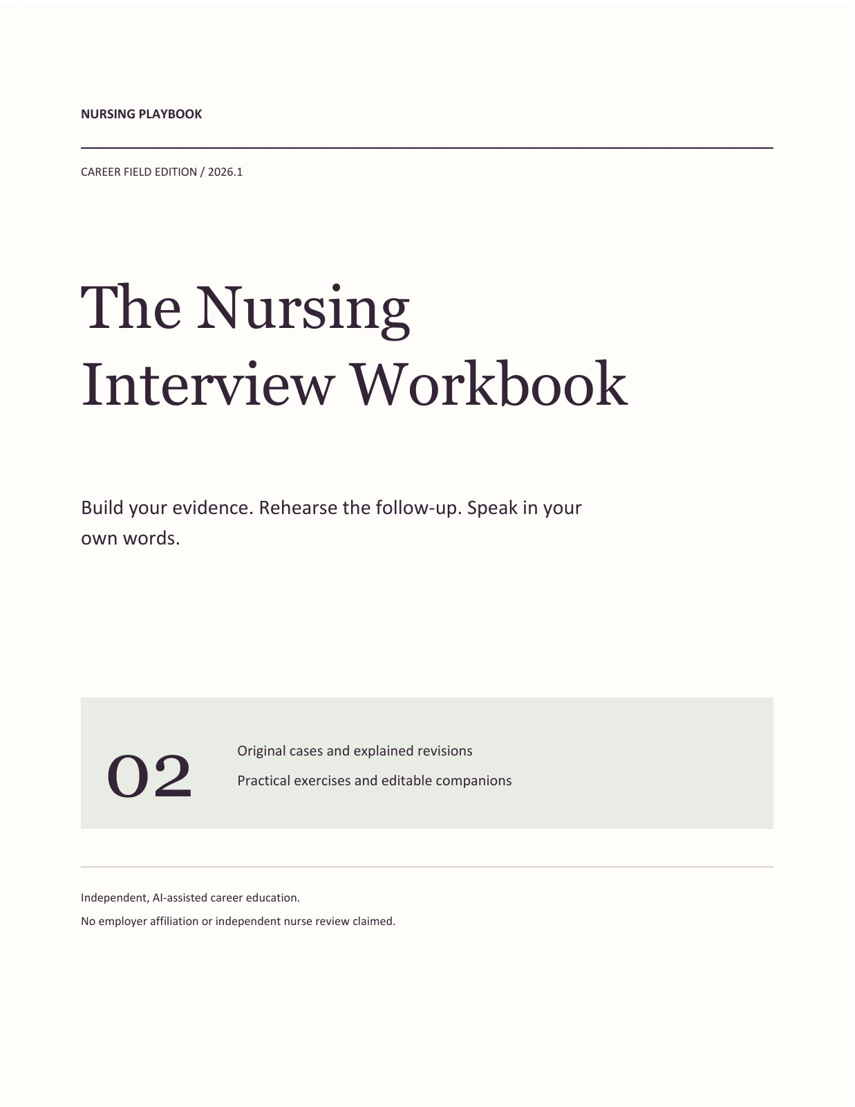 Cover of The Nursing Interview Workbook, edition 2026.1
